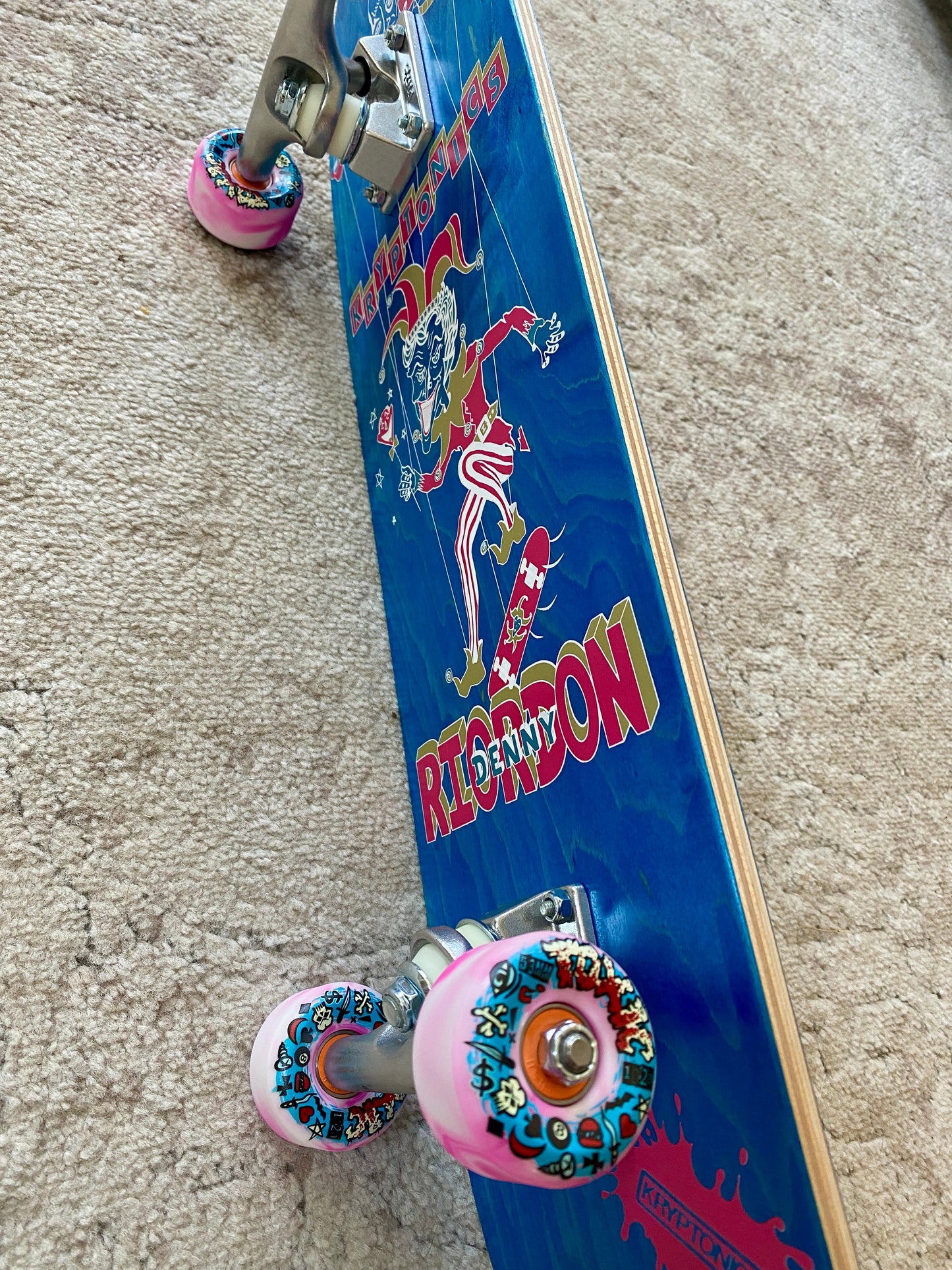 Denny Riordon Jester FREESTYLE Limited Edition 7.3”x28” HAND PAINTED (1 of 15) COMPLETE SKATEBOARD - Get it from Bo
