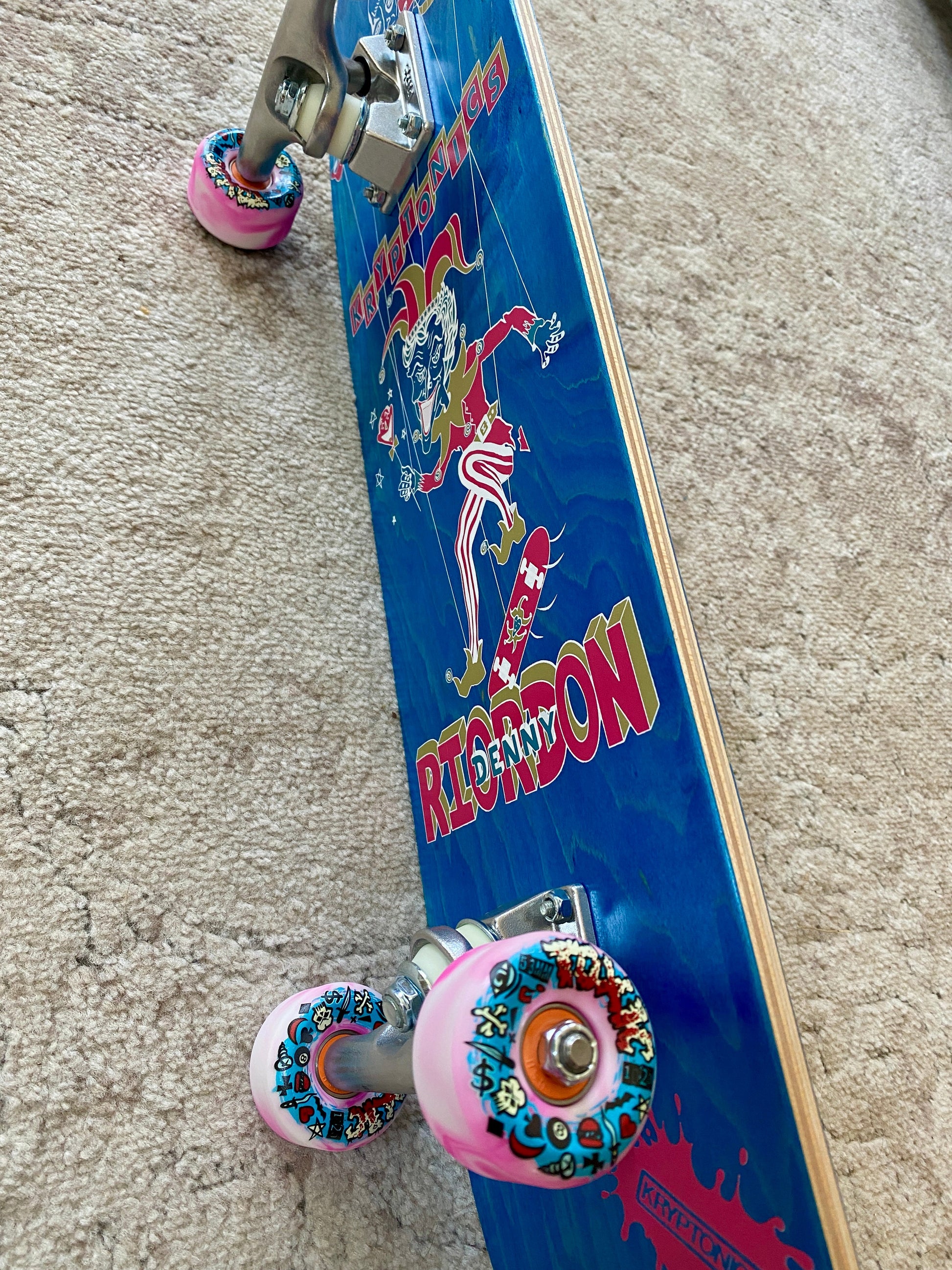 Denny Riordon Jester FREESTYLE Limited Edition 7.3”x28” HAND PAINTED (1 of 15) COMPLETE SKATEBOARD - Get it from Bo