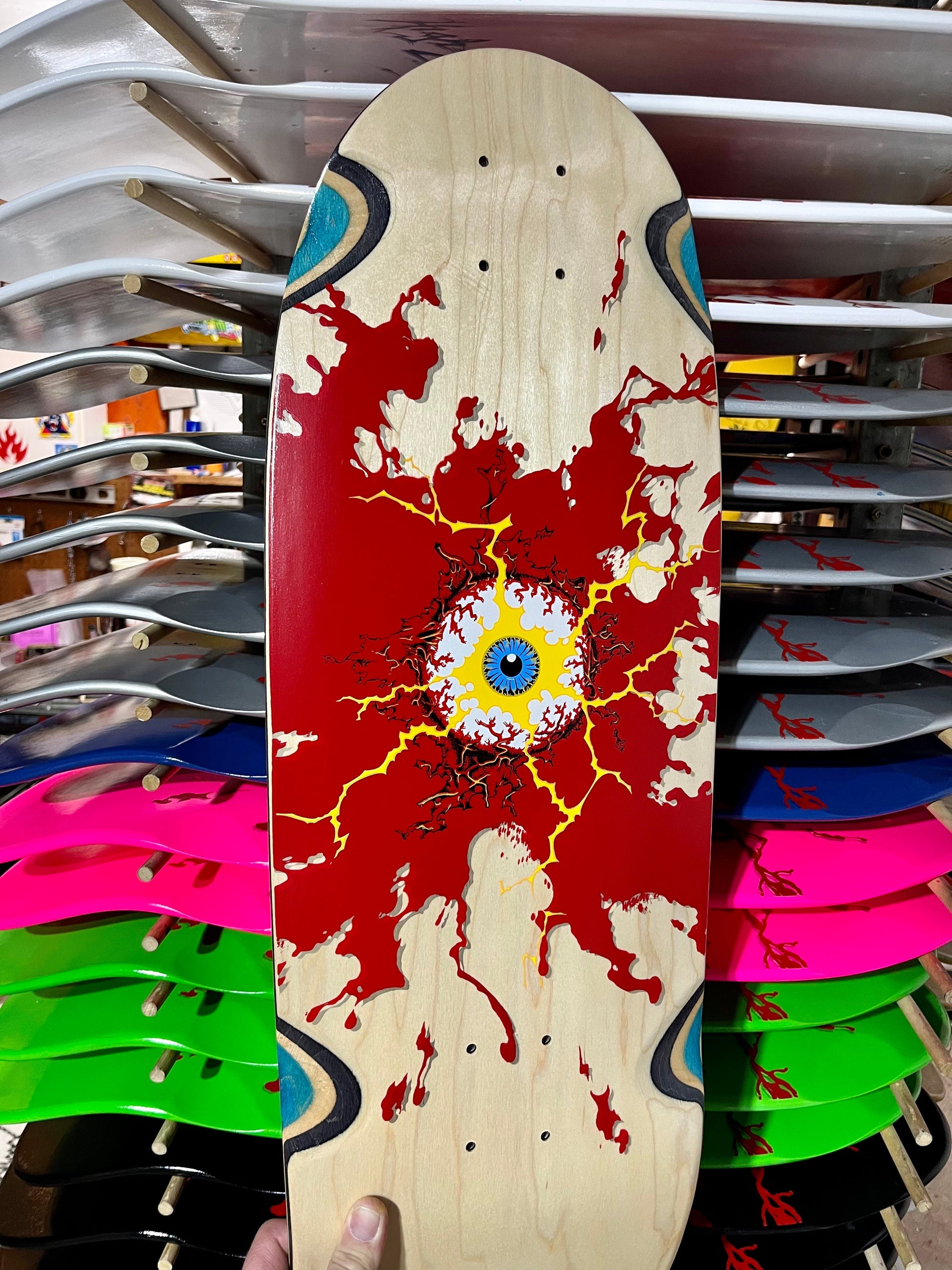 Electric Eye Limited Edition Deck 10”x30” HAND-PAINTED (1 of 15) Brand-X Skateboards