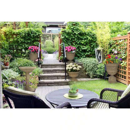 Outdoor Fiberglass Bird Bath in Aged Granite Stone Finish FastFurnishings