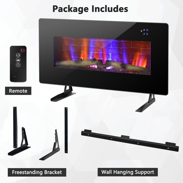 36 in Electric Wall Mounted/Freestanding Fireplace w/ Remote Control FastFurnishings