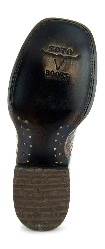 Brown Caiman Belly Print Men's Cowboy Boots H4001 Soto Boots