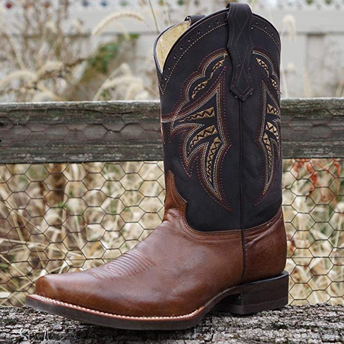 Miel Square Toe Leather Cowboy Boots H4002 Soto Boots