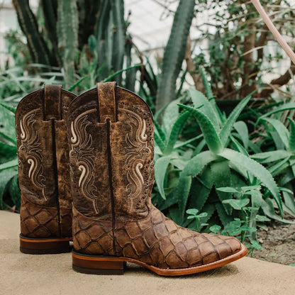 Soto Boots Men's Pirarucu Print Cowboy Boots H4015 Soto Boots