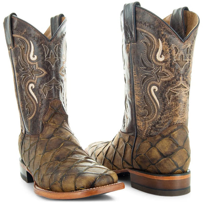 Soto Boots Men's Pirarucu Print Cowboy Boots H4015 Soto Boots