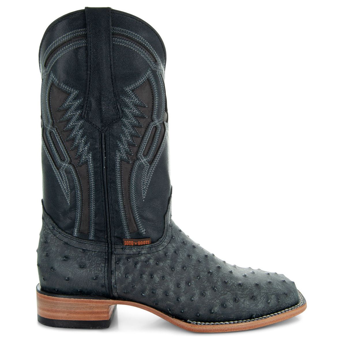 Soto Boots Mens Out of the Wild Black Ostrich Print Boots H50031 Soto Boots