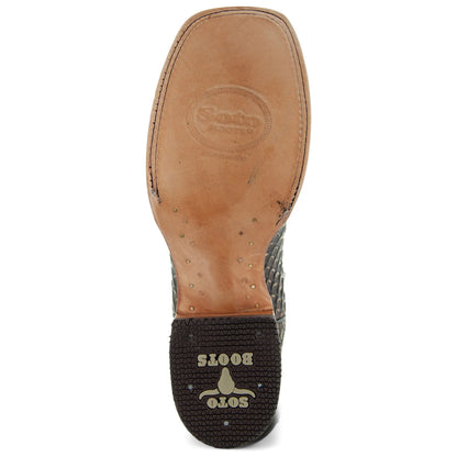 Soto Boots Mens Tan Python Print Boots H50032 Soto Boots