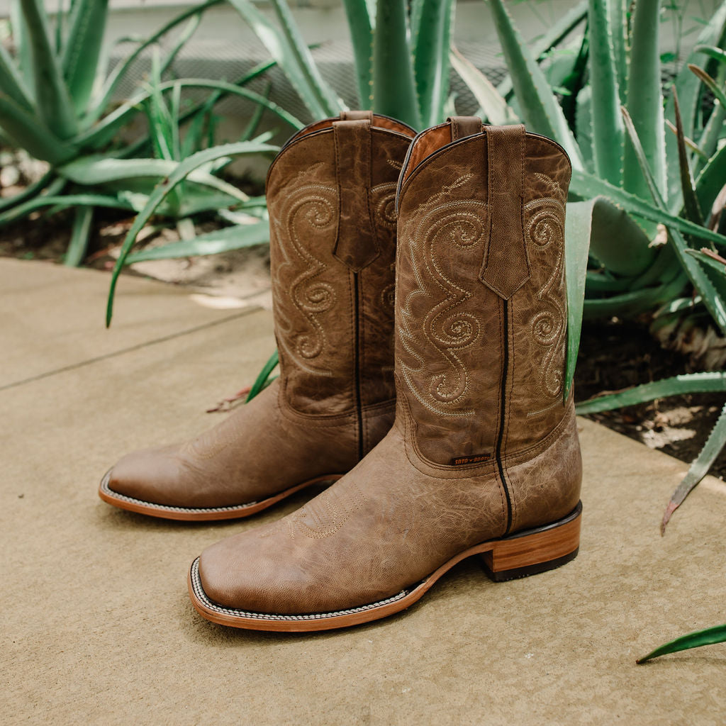 Soto Boots Mens Tan Broad Square Toe Cowboy Boot H50036 Soto Boots