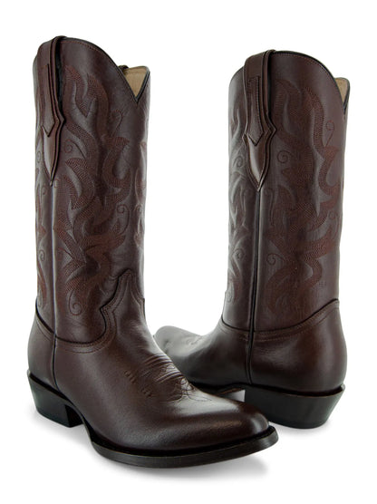 Cowboy Dress Boots | Mens Classic Round-Toe Boots (H7001-Brown) Soto Boots