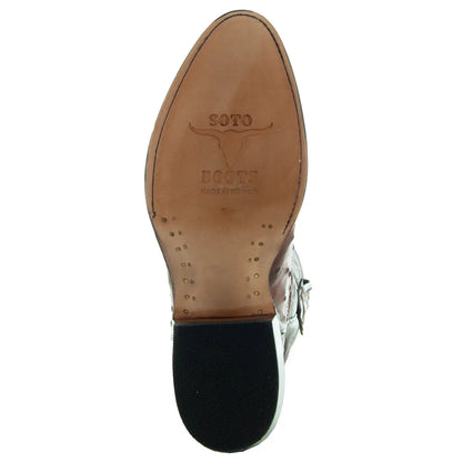 Men's Cognac Ostrich Print Cowboy Boots (H7002) Soto Boots