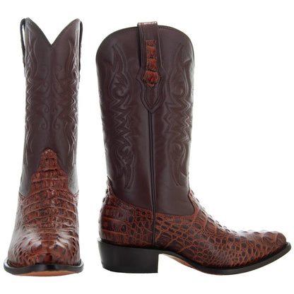 Soto Boots Men's Gator Tail Print Cowboy Boots Cognac (H7006) Soto Boots