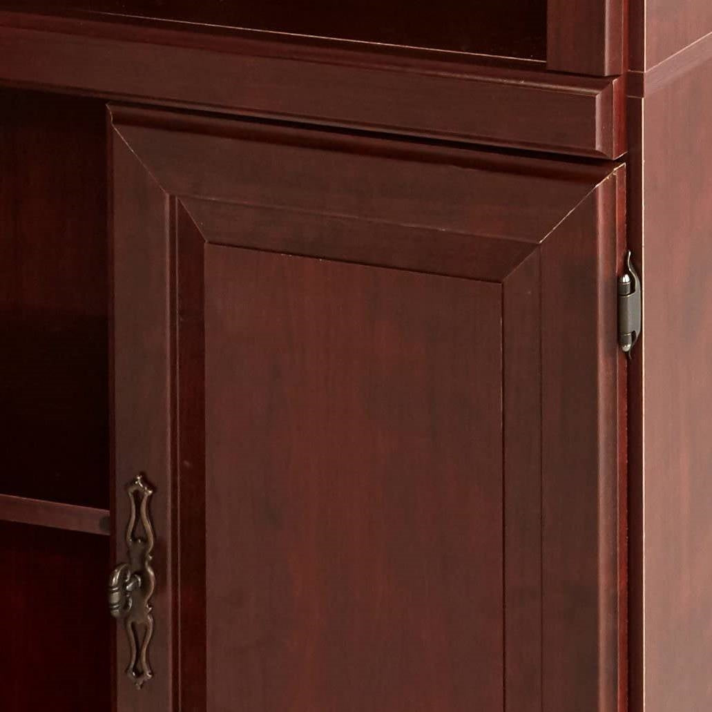 71-inch High 3-Shelf Wooden Bookcase with Storage Drawer in Cherry Finish FastFurnishings