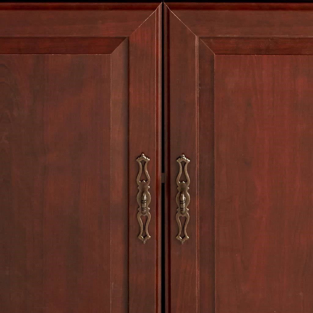 71-inch High 3-Shelf Wooden Bookcase with Storage Drawer in Cherry Finish FastFurnishings