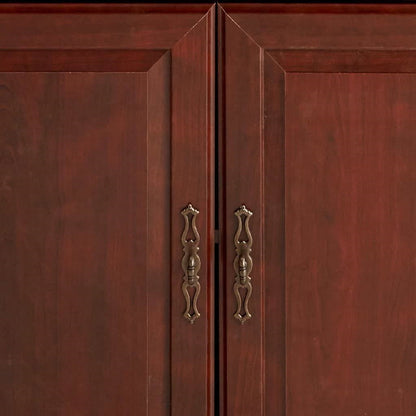 71-inch High 3-Shelf Wooden Bookcase with Storage Drawer in Cherry Finish FastFurnishings