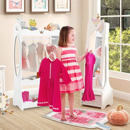 Kids Jewelry Armoire Cabinet with Storage and 2 Tilt Angles-Pink Unbranded