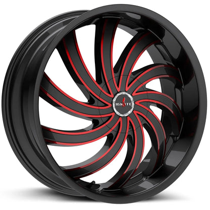 Flame Gloss Black Candy Red Milled Ignite