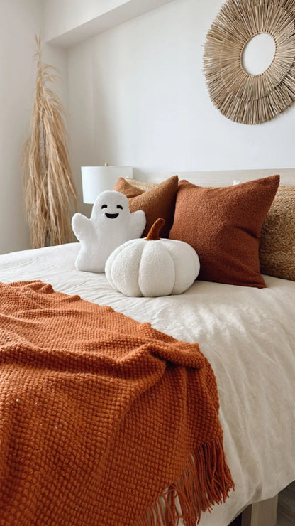 Jumbo Sherpa Cream Pumpkin Pillow Busa Designs