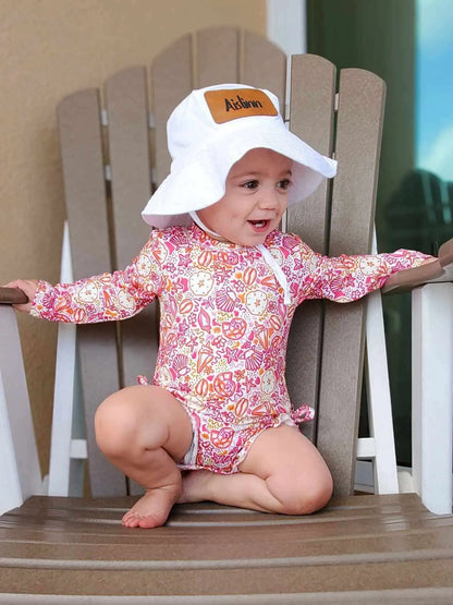 Pink seashell rash guard Swimsuit - Get it from Bo