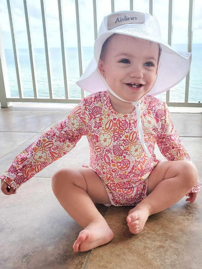 Pink seashell rash guard Swimsuit - Get it from Bo