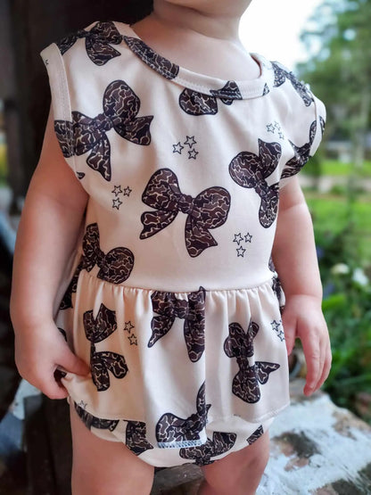 Camo bows peplum set - Get it from Bo