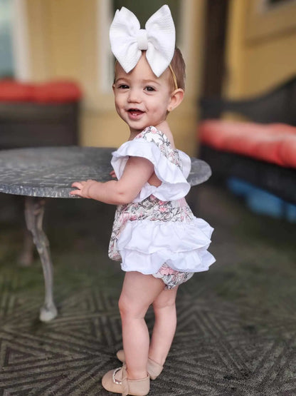 Floral bows ruffle romper - Get it from Bo