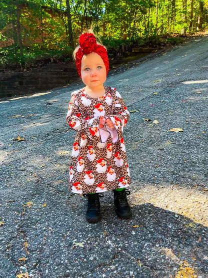 Leopard santa bell sleeve dress - Get it from Bo