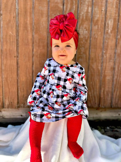 Checkered santa bell sleeve dress - Get it from Bo