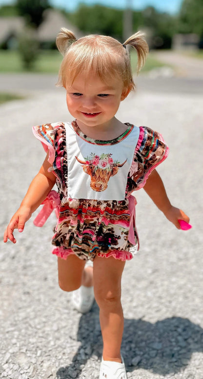 Pink serape cow romper - Get it from Bo