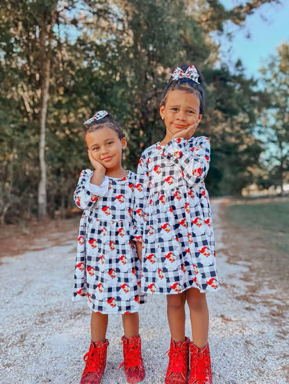 Checkered santa bell sleeve dress - Get it from Bo