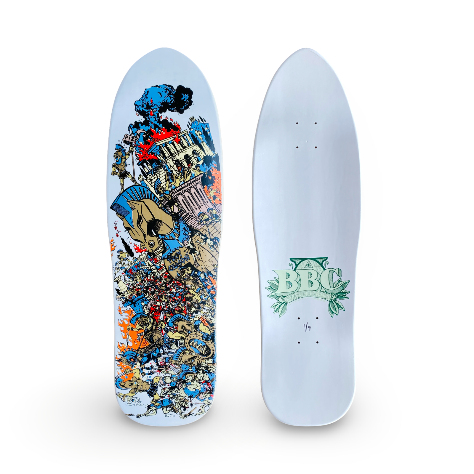 BBC Troy Chason ‘Horse of Troy’ 9.5”x32” HAND-PAINTED, LIMITED EDITION Brand-X Skateboards