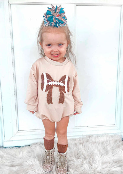 Football bows sweater romper - Get it from Bo