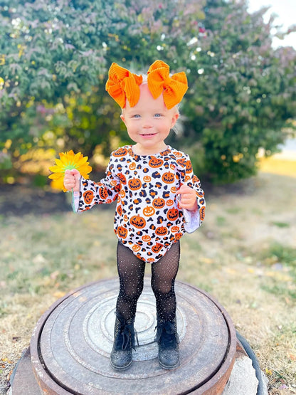 Leopard Pumpkins Long sleeve bell leo Leopardbaby Boutique