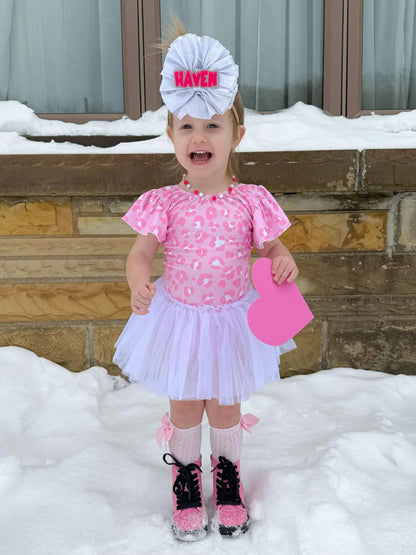 Pink leopard bow back leotard - Get it from Bo