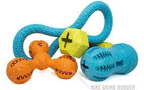 Dog toys, recycled rubber, nike