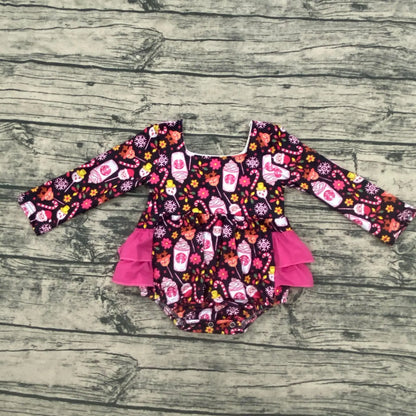 Pink Christmas coffee ruffle romper - Get it from Bo