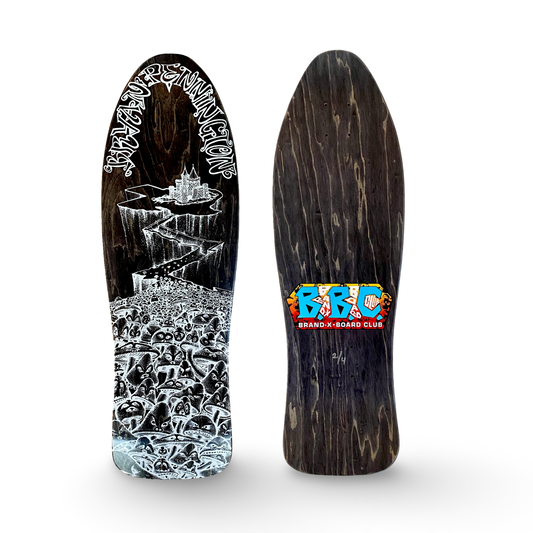 BBC Bryan Pennington Marching Mushrooms Deck 9.5”x30” HAND-PAINTED, LIMITED EDITION (1 of 4) - Get it from Bo