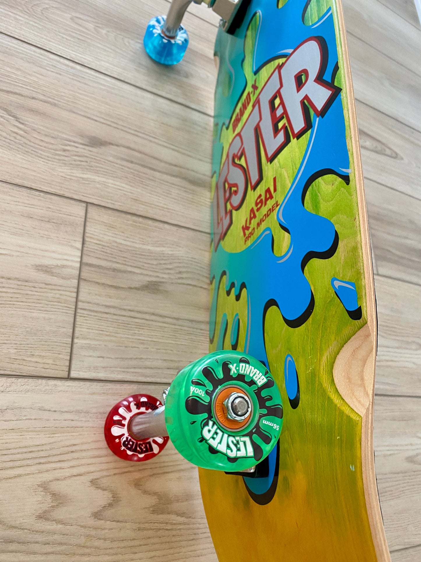 Lester Kasai 10”x30” Limited Edition, HAND PAINTED Complete Skateboard - Get it from Bo