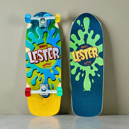 Lester Kasai 10”x30” Limited Edition, HAND PAINTED Complete Skateboard - Get it from Bo