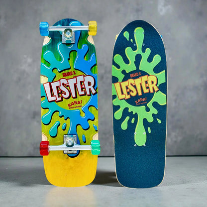 Lester Kasai 10”x30” Limited Edition, HAND PAINTED Complete Skateboard - Get it from Bo