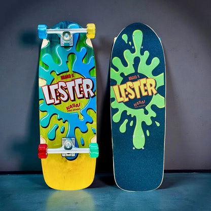 Lester Kasai 10”x30” Limited Edition, HAND PAINTED Complete Skateboard - Get it from Bo