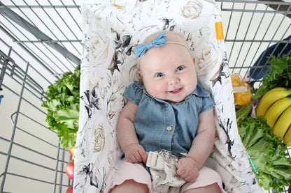Baby Shopping Cart Hammock | Coming Up Roses Beautiful Floral Print Binxy Baby