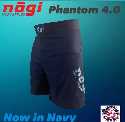 Phantom 4.0 Fight Shorts - Midnight Navy & Teal - MADE IN USA - Get it from Bo