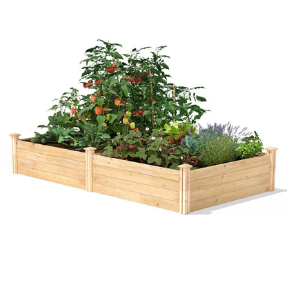 4 ft x 8 ft Cedar Wood Raised Garden Bed - Made in USA FastFurnishings