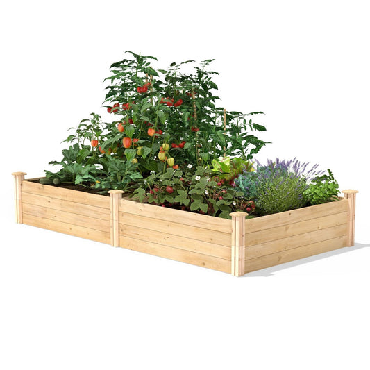 4 ft x 8 ft Cedar Wood Raised Garden Bed - Made in USA FastFurnishings