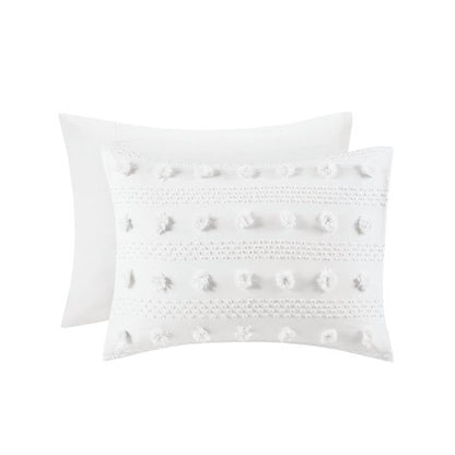 Twin/Twin XL 2-Piece Ivory Pompom Microfiber Comforter Set FastFurnishings