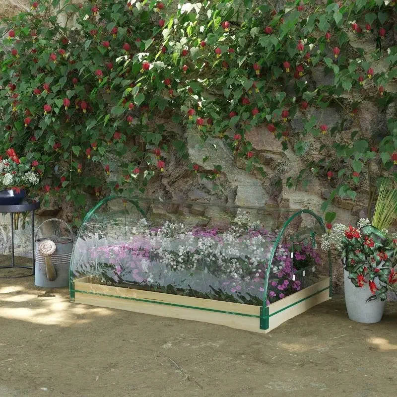 Mini Raised Garden Bed Planter Box Greenhouse Combo with Clear PVC Cover FastFurnishings