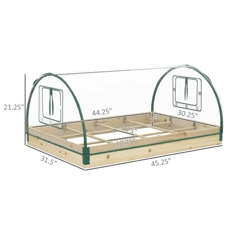 Mini Raised Garden Bed Planter Box Greenhouse Combo with Clear PVC Cover FastFurnishings