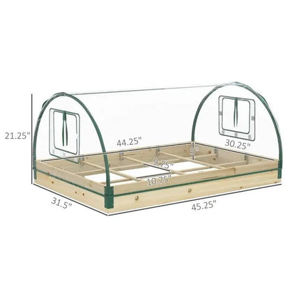 Mini Raised Garden Bed Planter Box Greenhouse Combo with Clear PVC Cover FastFurnishings