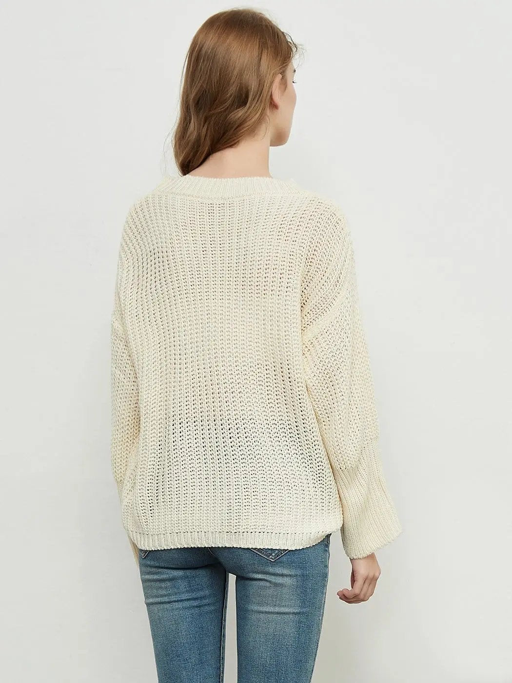 Knitted Turtleneck Sweater With Batwing Sleeves