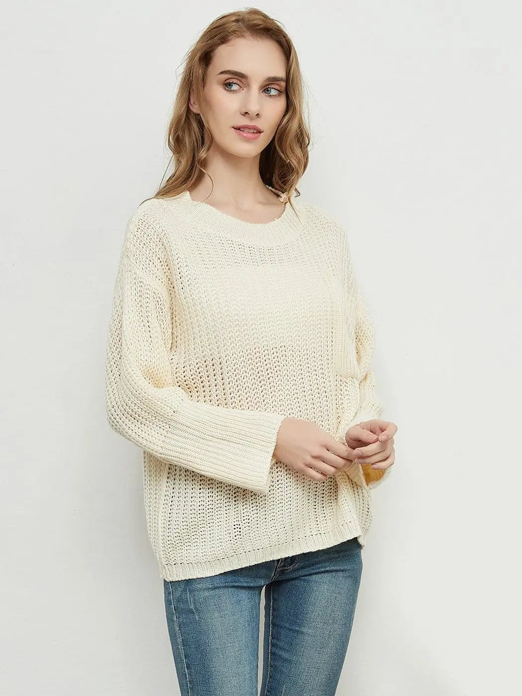 Knitted Turtleneck Sweater With Batwing Sleeves Anna-Kaci Wholesale